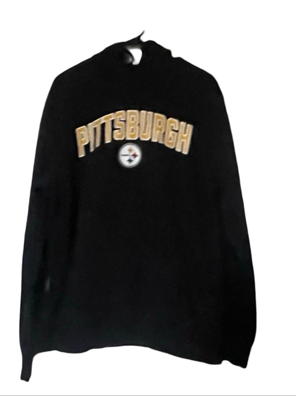 Starter Mens Black NFL Pittsburgh Steelers Pullover Hoodie Sweatshirt Large